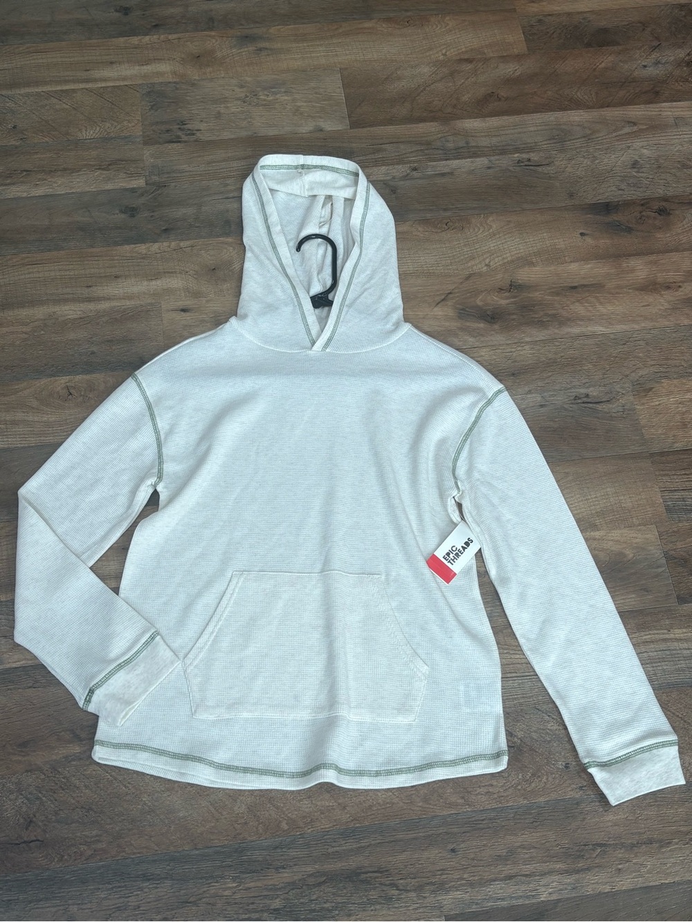 Epic Threads Cream Hooded Long-Sleeve Pullover